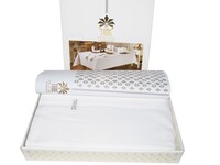 Скатертина Honey 160 x 220 см і 8 шт серветок, з вишивкою, ТМ Tabe - фото 5