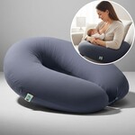 U-подібна подушка для вагітних SeiDesign 30 x 190 см, для сну та годування, бавовна, знімна наволочка, темно-сіра - фото 22