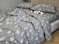 Комплектпостельного белья Вербена серый, Ранфорс Гофре, ТМ Комфорт-текстиль