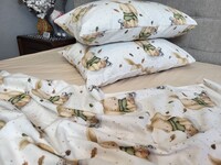 Комплект постельного белья Вухастикибежевая, Фланель, Турция, ТМ Комфорт-текстиль - фото 5