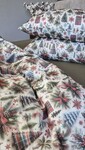 Комплект постільної білизни Ялинкихакі Turkish Flannel 5D білий з ялинками - фото 12