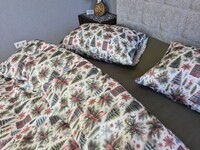 Комплект постільної білизни Ялинкихакі Turkish Flannel 5D білий з ялинками - фото 9