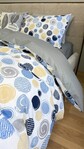 Комплект постельного белья Юлй Turkish Cotton, двусторонний, белый с яркими кругами - фото 6