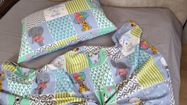 Комплект постільної білизни Звірята/сірий, Turkish flannel