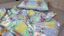 Комплект постельного белья Зверята/серый, Turkish flannel - фото 8