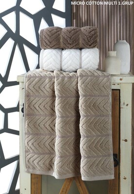 Набор из 3-х лицевых полотенец MicroCotton Delux Premium Multi-1, 50 x 90 см, ТМ Cestepe