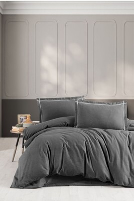 Комплект постільної білизни Євро Фланель, Soprano Anthracite, First Choice Туреччина