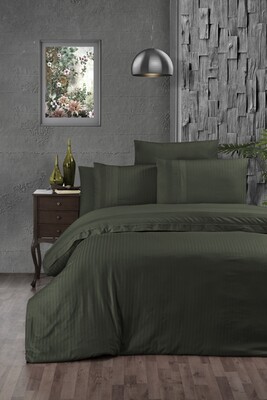 Комплект постельного белья First Choice Ranforce DARK Deluxe евро (Gala Dark Green)
