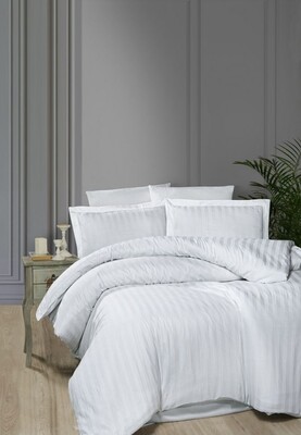 Комплект постельного белья First Choice сатин евро (Broad Line White)