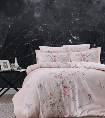 Комплект постельного белья Евро Сатин, Matilde Powder First Choice, Турция