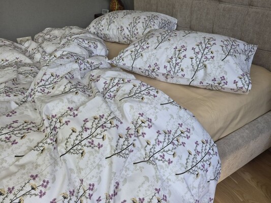 Комплект постільної білизни Turkish Cotton Гілочка, бежевий