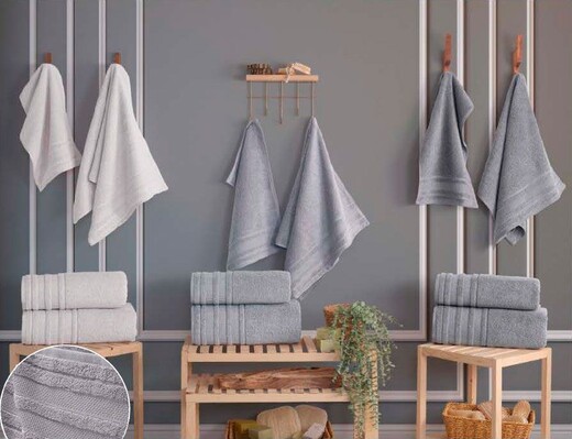 Набір 3 рушники Gursan Cotton Micro Delux, 50x90 см, Equal Set Gri