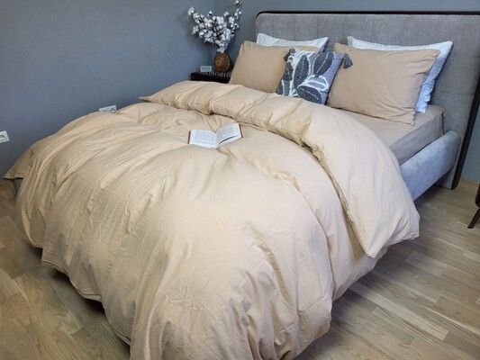 Комплект постільної білизни Beige, Варена бавовна LUXURY, ТМ Комфорт-текстиль