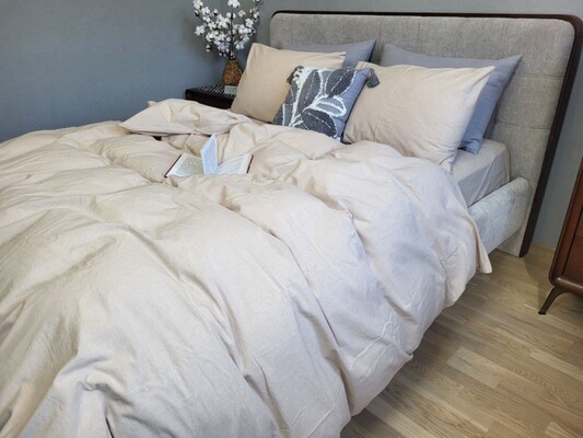 Комплект постельного белья Вареный хлопок, Latte Washed Cotton W1121