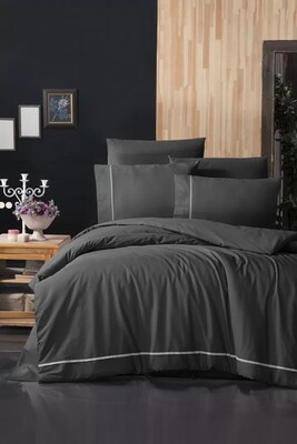 Комплект постельного белья Alisa Anhtracite First Choice Ranforce DARK Deluxe Евро антрацит