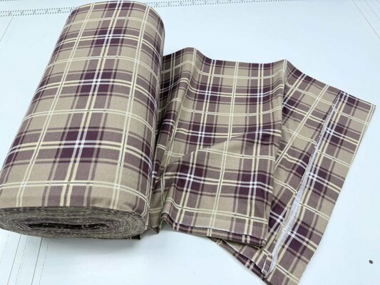 Комплект постельного белья Нави Turkish Flannel пастель в шотландскую клетку
