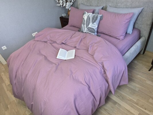 Комплект постільної білизни Виноградний Turkish Flannel пилово-фіолетовий S165