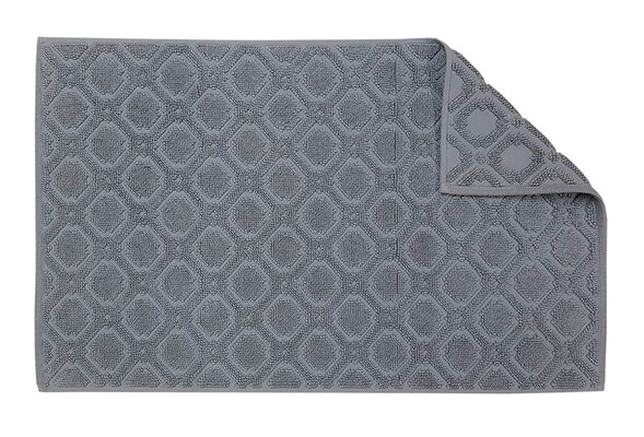 Килимок для нiг Gursan Cotton 50x80 бавовняний поштучно Grid сірий