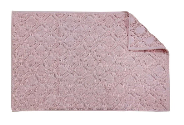 Килимок для нiг Gursan Cotton 50x80 бавовняний поштучно Grid пудра