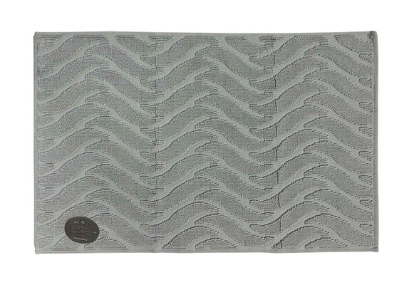 Килимок для нiг Gursan Cotton 50x80 бавовняний поштучно Wave світло-сірий