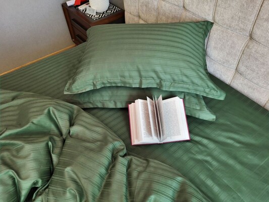 Комплект постільної білизни MULTI stripe GREEN MOSS