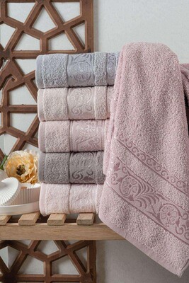 Набор банных махровых полотенец Sikel Purry Cotton Krizantem 70х140 см (6 шт.)  100 хлопок, 400 гм, Турция