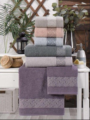 Набор банных махровых полотенец Sikel Purry Cotton Mozaik 70х140 см (6 шт.)  100 хлопок, 400 гм, Турция