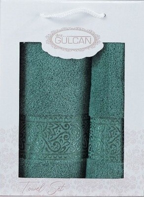 Набор из 2-х махровых полотенец Gulcan Cotton Ornament green