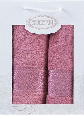 Набор из 2-х махровых полотенец Gulcan Cotton Ornament pudra