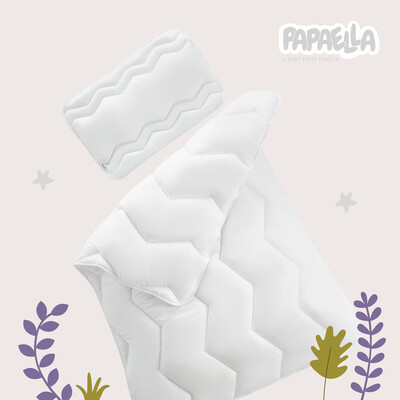 Набор Comfort детское одеяло 100 x 135 см и подушка 40 x 60 см в кроватку, зигзаг белое ТM PAPAELLA