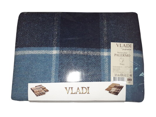 Плед Vladi Palermo 140х200 (SOFA белый-сер.гол-т.син)