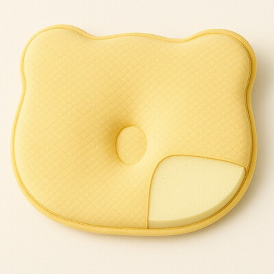 Подушка ортопедична дитяча BabyComfort 27 x 22 x 3 см, з ефектом пам’яті, жовта у формі ведмедика, ТМ PAPAELLA
