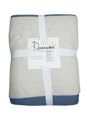 Покривало Decorator 140 x 215 паяне двостороннє (Куб беж/бірюза 18-4217/13-0607)