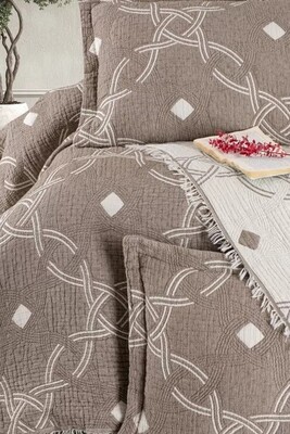 Покривало муслінове Blooming Bedspread 240 x 260  наволочки 2 шт 50 x 70 (Montela Brown), ТМ First Choice