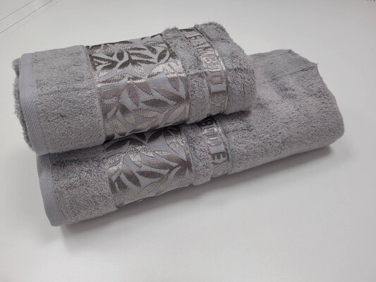 Рушники махрові SILK BAMBOO, 100 бамбук 550 гм2, сірі, ТМ Cestepe