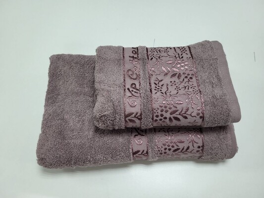 Полотенца махровые VIP COTTON ROWAN, шоколад