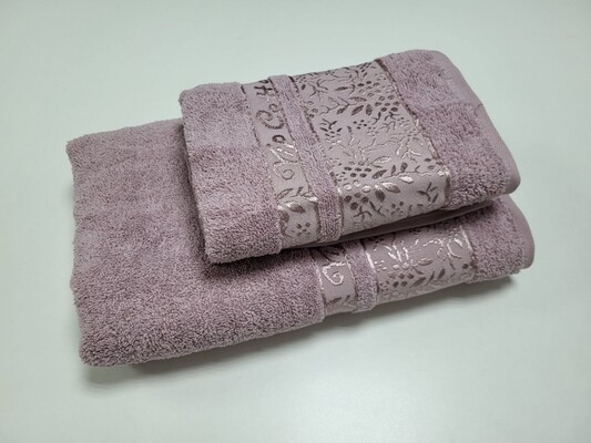 Полотенца махровые VIP COTTON ROWAN, слива