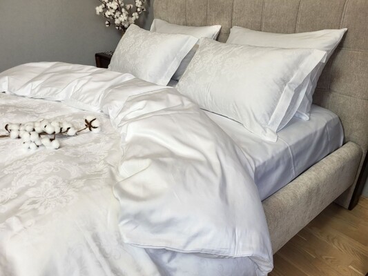 Комплект постельного белья Сатин JACQUARD, TIARA WHITE