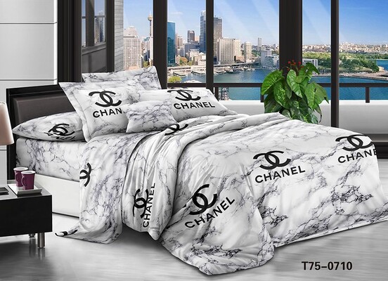 Комплект постельного белья Chanel (Шанель), Sofia, двуспальный, Поликоттон, СПК-309