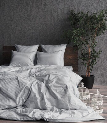 Комплект постельного белья Stripe LUX GRAY PEARL 1/1см