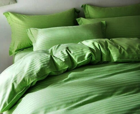 Комплект постельного белья Stripe LUX GREEN GRASS 1/1см