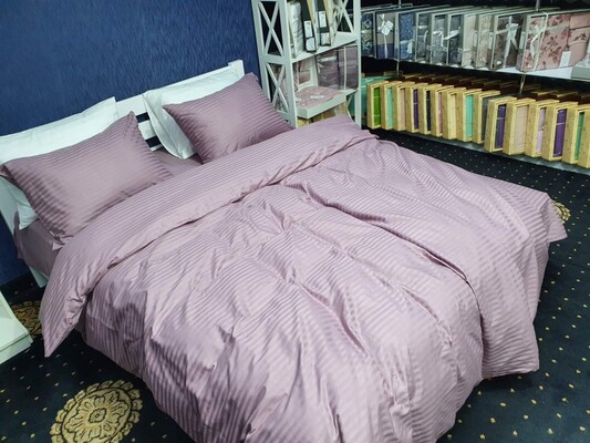 Комплект постельного белья Stripe LUX LIGHT PLUM 1/1см