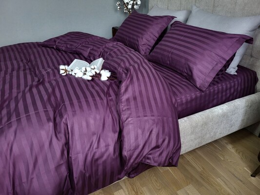 Комплект постельного белья Stripe PREMIUM, PURPLE FOAM 2/2см