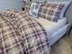 Комплект постільної білизни Наві/бежева пастель Turkish Flannel в клітинку