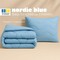 Набір NordicBlue, полуторна ковдра 140 x 210 см та подушка 50 x 70 см, штучний пух, антиалергенний, блакитний, ТМ IDEIA
