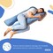 Подушка U-shape, П-подібна для сну та відпочинку з чохлом на блискавці ТМ IDEIA 140 x 75 x 20 см джинссіра