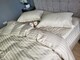 Комплект постельного белья Stripe PREMIUM, BEIGE 2/2см