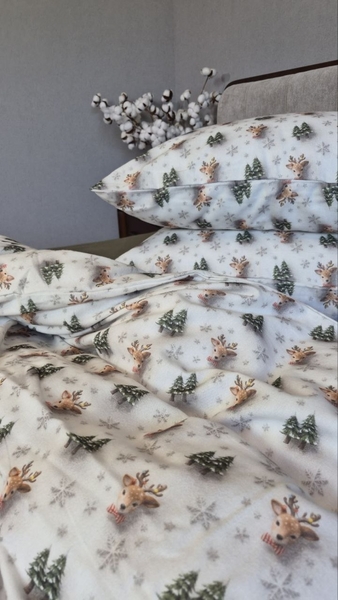 Комплект постільної білизни Бембіхакі Turkish Flannel 5D з оленями - зображення 11