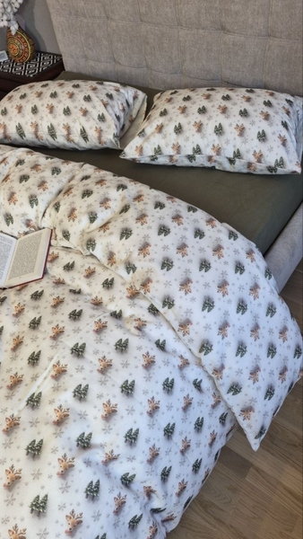 Комплект постільної білизни Бембіхакі Turkish Flannel 5D з оленями - зображення 6