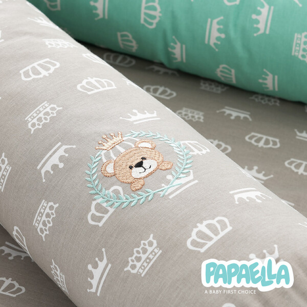 Бортик захисний мультифункціональний в ліжечко ТM PAPAELLA 60 x 15 см, 120 x 15 см корона мята/беж - зображення 10
